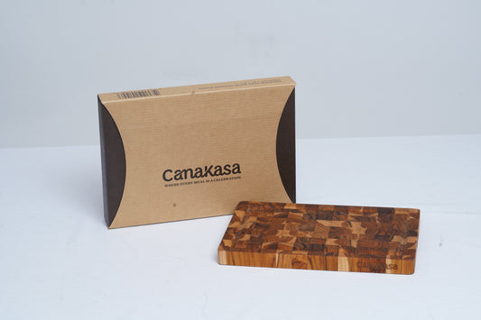 14x10x1 Inch End Grain Teak Wood Cutting Board