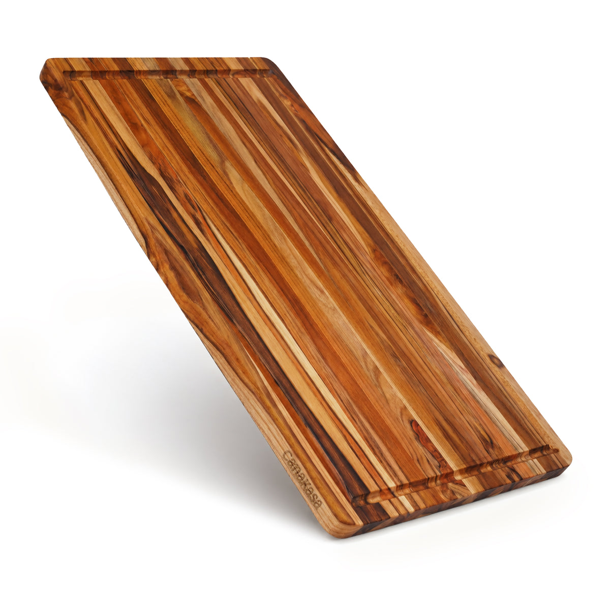 Edge Grain Teak Wood Cutting Board (L - 18 x 14 x 0.6 in)