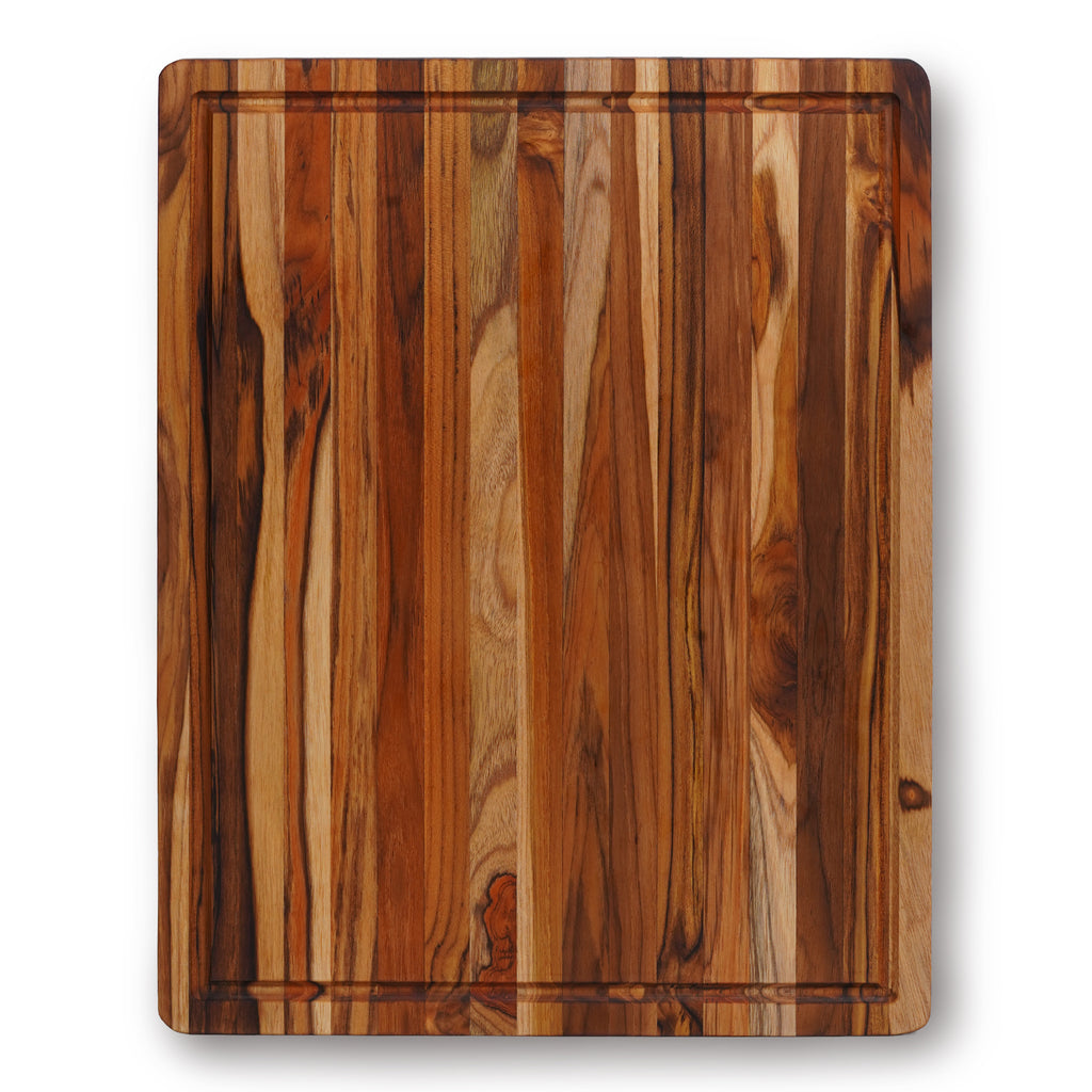 Edge Grain Teak Wood Cutting Board (L - 18 x 14 x 0.6 in)