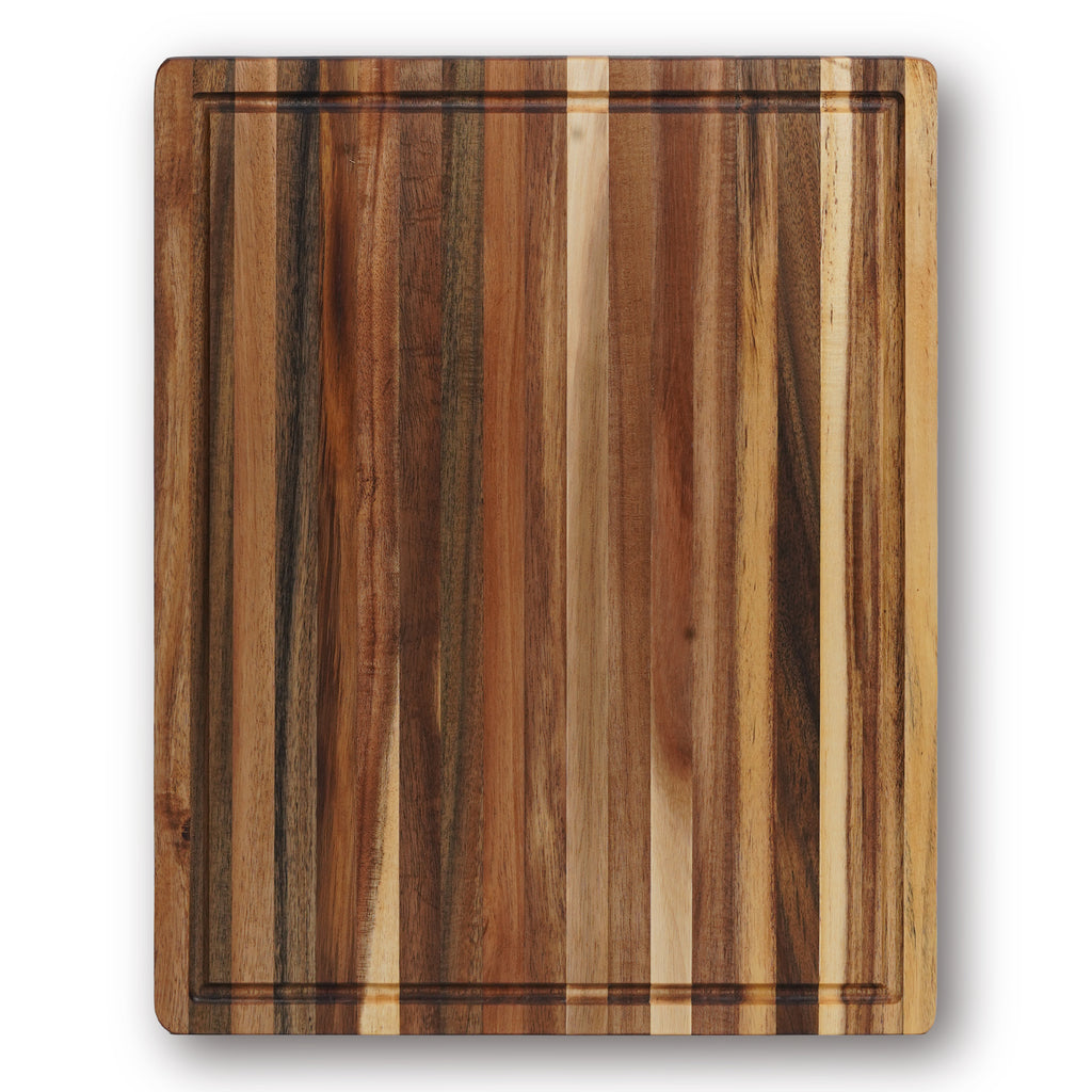Edge Grain Acacia Wood Cutting Board (L - 18 x 14 x 0.6 in)