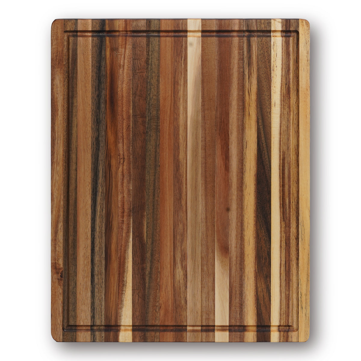 Edge Grain Acacia Wood Cutting Board (L - 18 x 14 x 0.6 in)