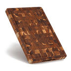 16 x 11 inch teak cutting board with end grain wood surface