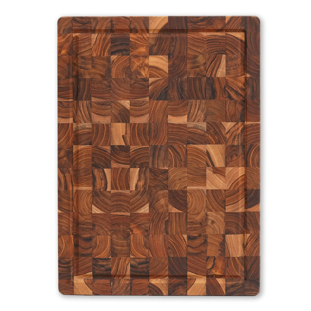 End grain teak wood butcher block 14 x 10 x 1.5 inches