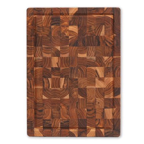 End grain teak wood butcher block 14 x 10 x 1.5 inches