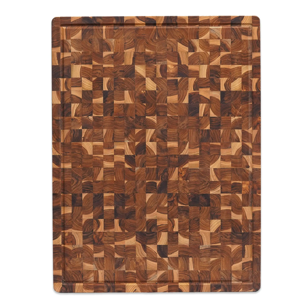 Extra large end grain teak wood butcher block 24 x 18 x 1.5 inches