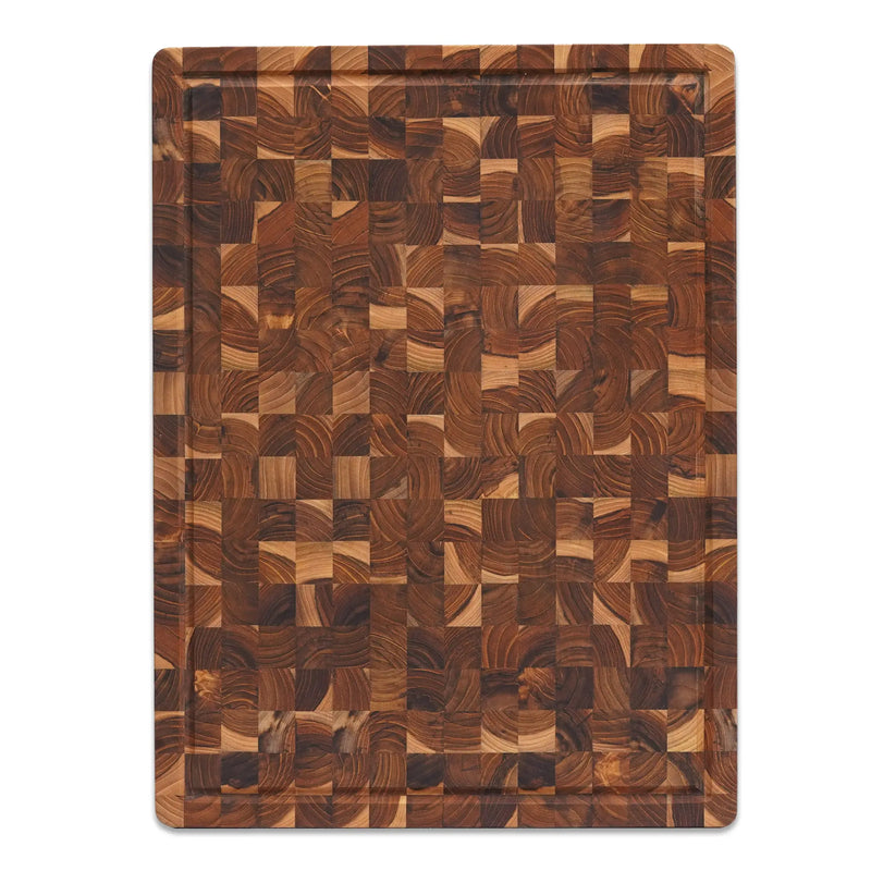 End Grain Teak Wood Butcher Block (L - 20 x 15 x 1.5 in)
