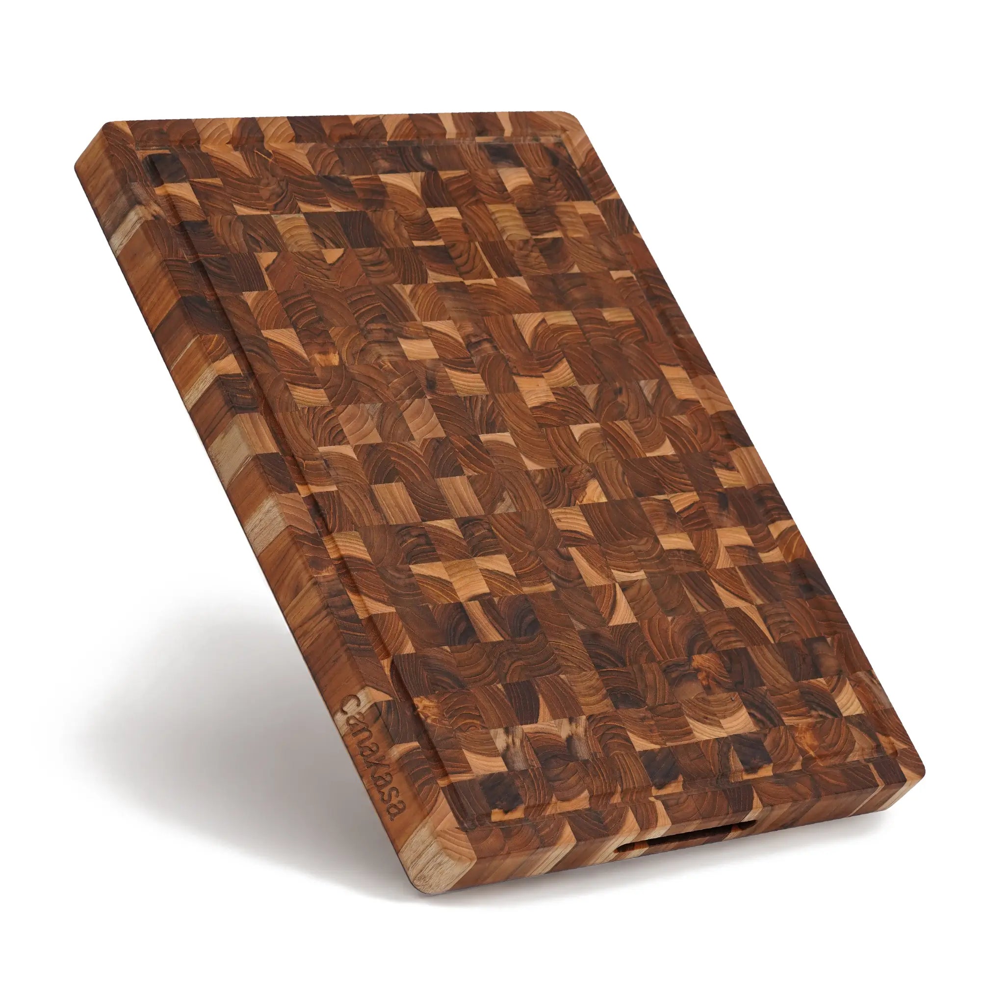 Extra workspace teak butcher block with thick end grain surface