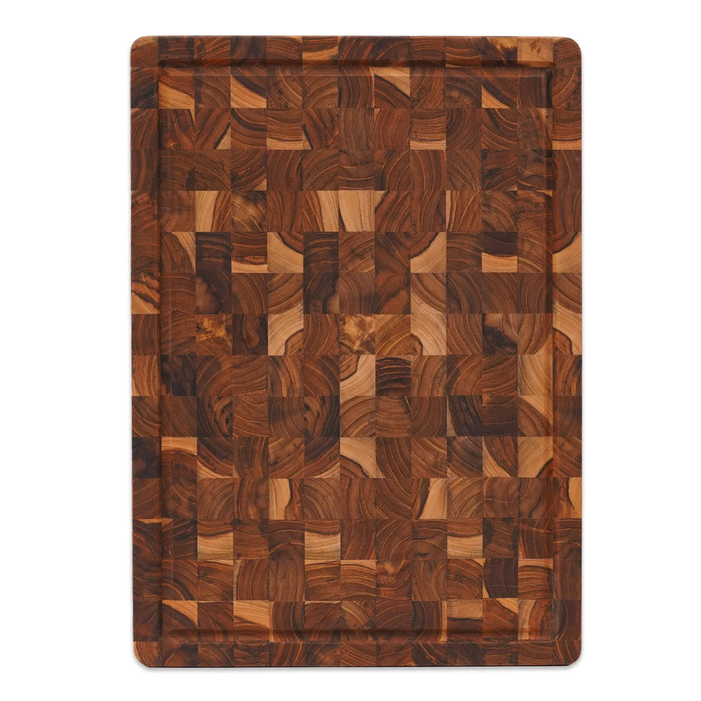 End grain teak wood butcher block 17 x 12 x 1.5 inches
