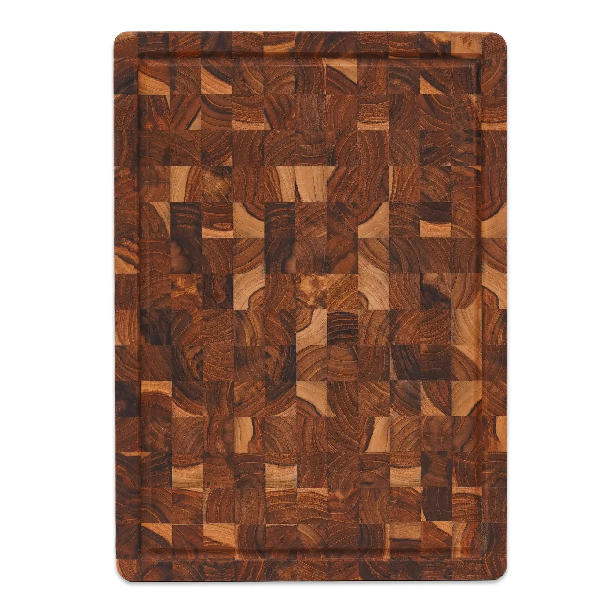 End grain teak wood butcher block 17 x 12 x 1.5 inches