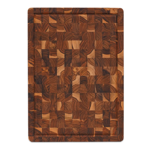 End grain teak wood butcher block 17 x 12 x 1.5 inches