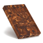 Thick teak wood butcher block with durable end grain surface