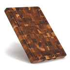 Small end grain teak cutting board with juice groove