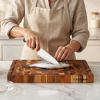 16 x 11 inch thick end grain teak butcher block cutting board