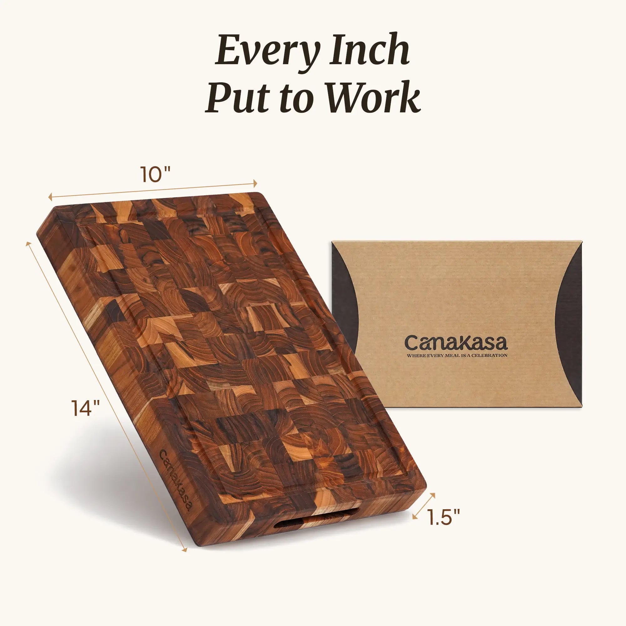 1.5 inch thick end grain teak cutting board for kitchen prep