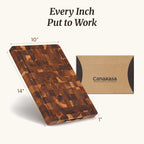 Teak wood chopping board with dual handles for easy handling