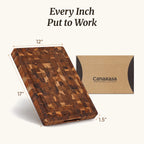 1.5 inch thick teak butcher block for meat and vegetable preparation
