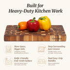 Medium end grain teak chopping block for home cooks