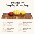 16 inch end grain wooden cutting board for meat and vegetables
