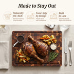 Food safe Vietnamese teak wood cutting board with end grain construction