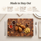 Vietnamese teak wood end grain cutting board for kitchen use