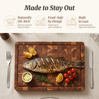 Vietnamese teak wood end grain cutting board for home cooks