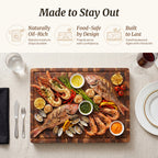 20 inch teak wood butcher block cutting board for home cooks