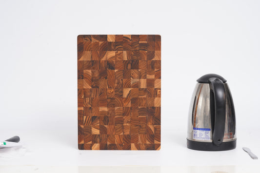 12x8x1 Inch End Grain Teak Wood Cutting Board