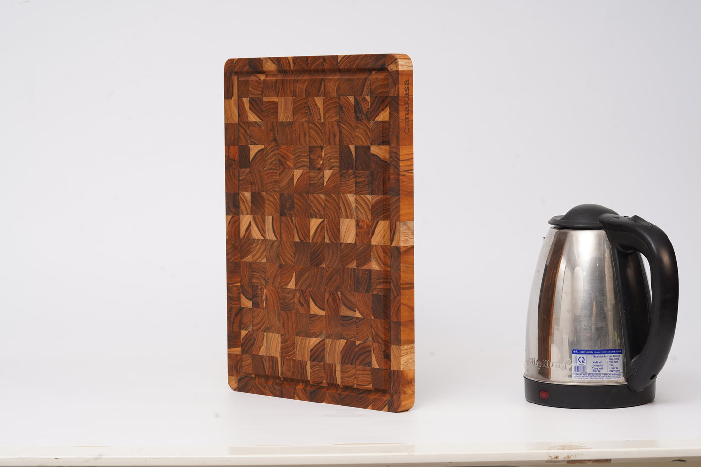 17x12x1 Inch End Grain Teak Wood Cutting Board