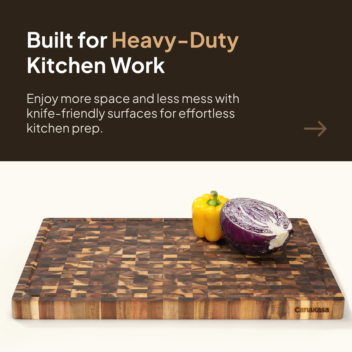 End Grain Acacia Wood Butcher Block (XL - 24 x 18 x 1.5 in)