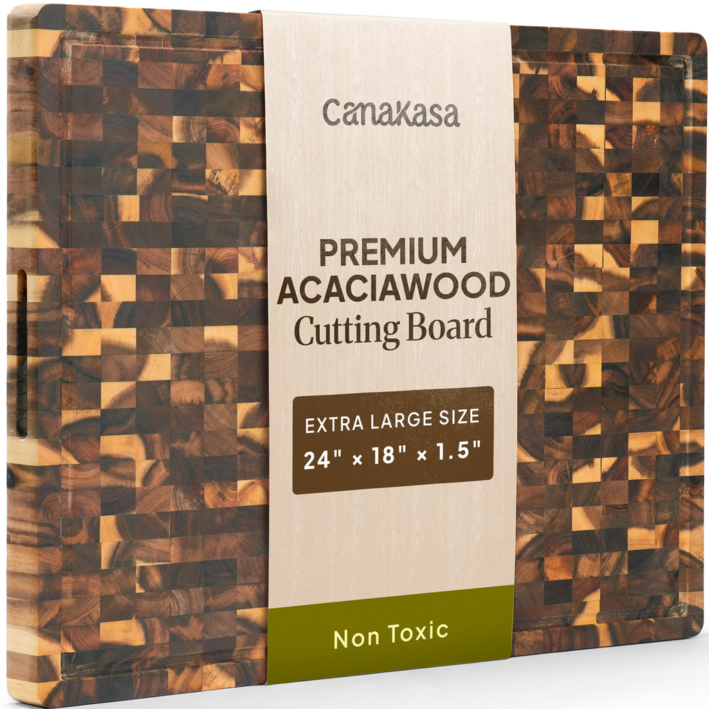 End Grain Acacia Wood Butcher Block (XL - 24 x 18 x 1.5 in)