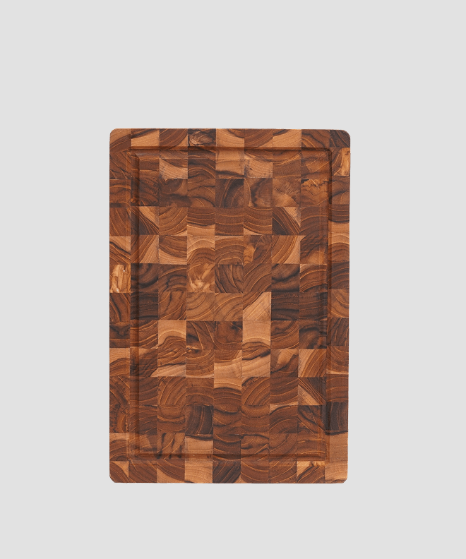 12x8x1 Inch End Grain Teak Wood Cutting Board